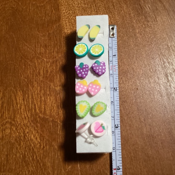Polymer Clay Sliced Fruit/Fruit Stud Earrings Bundle New  6 pairs - Picture 7 of 8